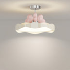 Lumendat Contemporary Nordic Kids Round Heart Iron Acrylic PU LED Semi-Flush Mount Ceiling Light For Bedroom Lumendat
