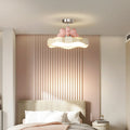 Lumendat Contemporary Nordic Kids Round Heart Iron Acrylic PU LED Semi-Flush Mount Ceiling Light For Bedroom Lumendat