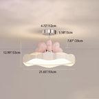 Lumendat Contemporary Nordic Kids Round Heart Iron Acrylic PU LED Semi-Flush Mount Ceiling Light For Bedroom Lumendat