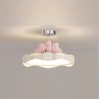 Lumendat Contemporary Nordic Kids Round Heart Iron Acrylic PU LED Semi-Flush Mount Ceiling Light For Bedroom Lumendat