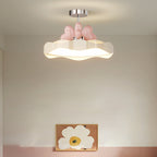 Lumendat Contemporary Nordic Kids Round Heart Iron Acrylic PU LED Semi-Flush Mount Ceiling Light For Bedroom Lumendat