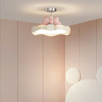 Lumendat Contemporary Nordic Kids Round Heart Iron Acrylic PU LED Semi-Flush Mount Ceiling Light For Bedroom Lumendat
