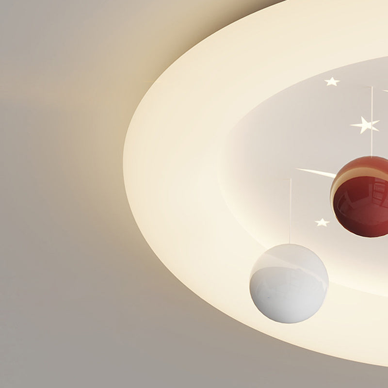 Lumendat Contemporary Nordic Kids Cloud Round Ball Falling Star Iron PE Flush Mount Ceiling Light For Bedroom Lumendat