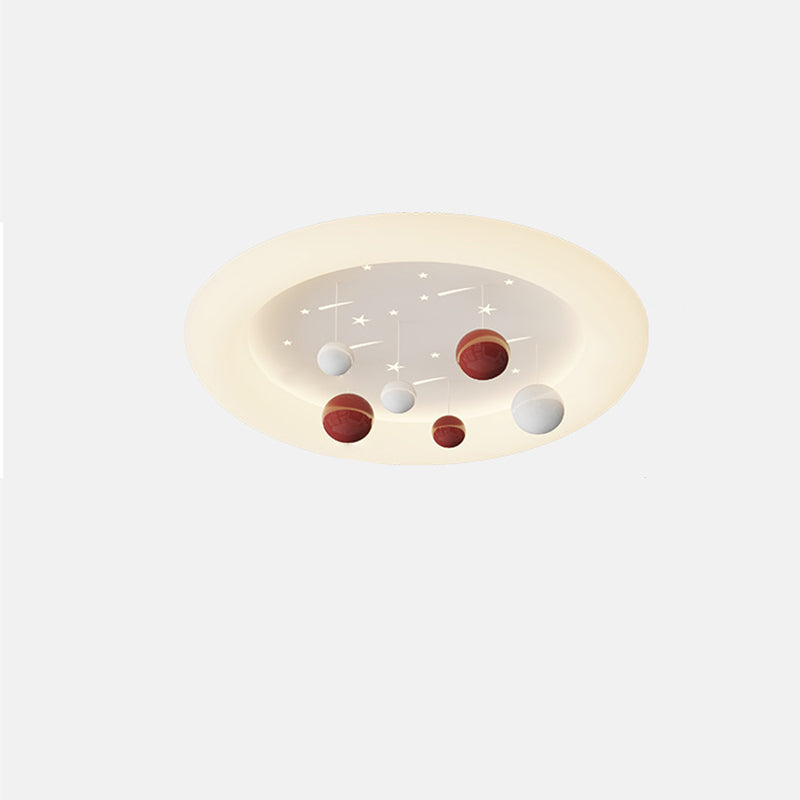 Lumendat Contemporary Nordic Kids Cloud Round Ball Falling Star Iron PE Flush Mount Ceiling Light For Bedroom Lumendat