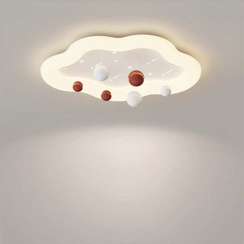 Lumendat Contemporary Nordic Kids Cloud Round Ball Falling Star Iron PE Flush Mount Ceiling Light For Bedroom Lumendat