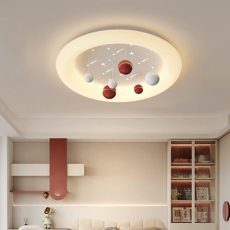 Lumendat Contemporary Nordic Kids Cloud Round Ball Falling Star Iron PE Flush Mount Ceiling Light For Bedroom Lumendat