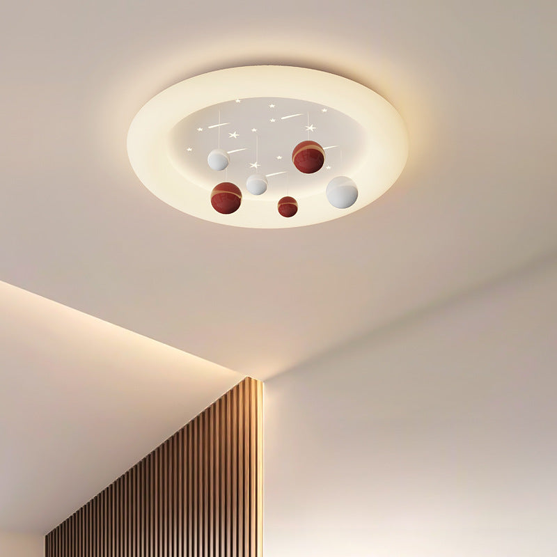 Lumendat Contemporary Nordic Kids Cloud Round Ball Falling Star Iron PE Flush Mount Ceiling Light For Bedroom Lumendat
