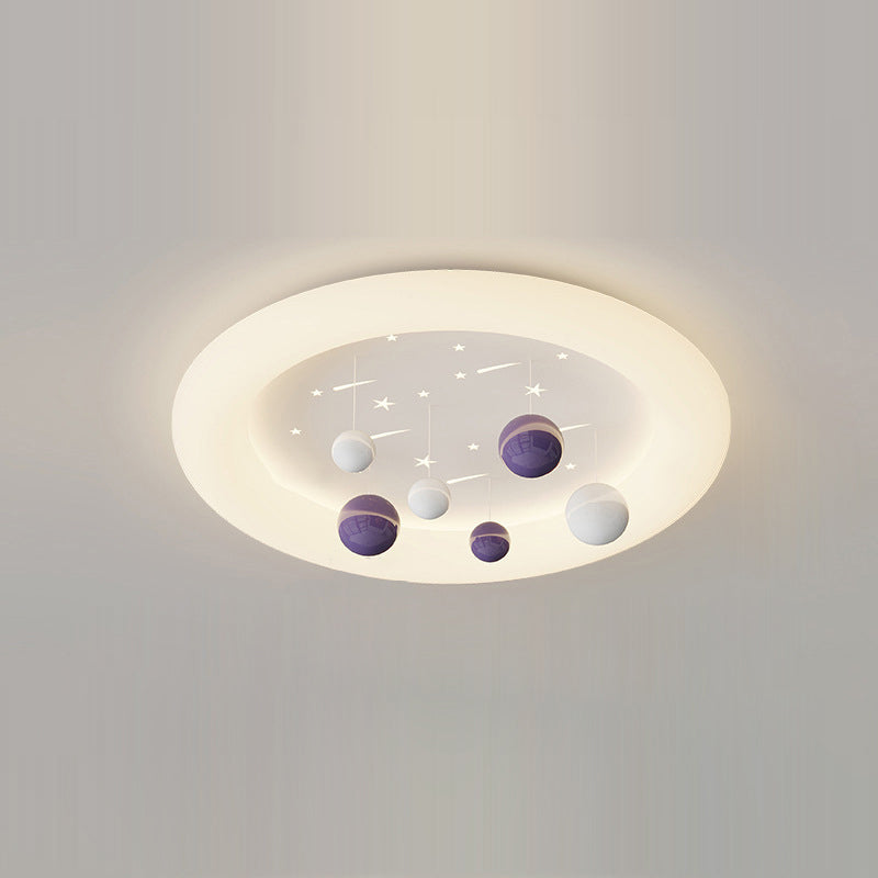 Lumendat Contemporary Nordic Kids Cloud Round Ball Falling Star Iron PE Flush Mount Ceiling Light For Bedroom Lumendat