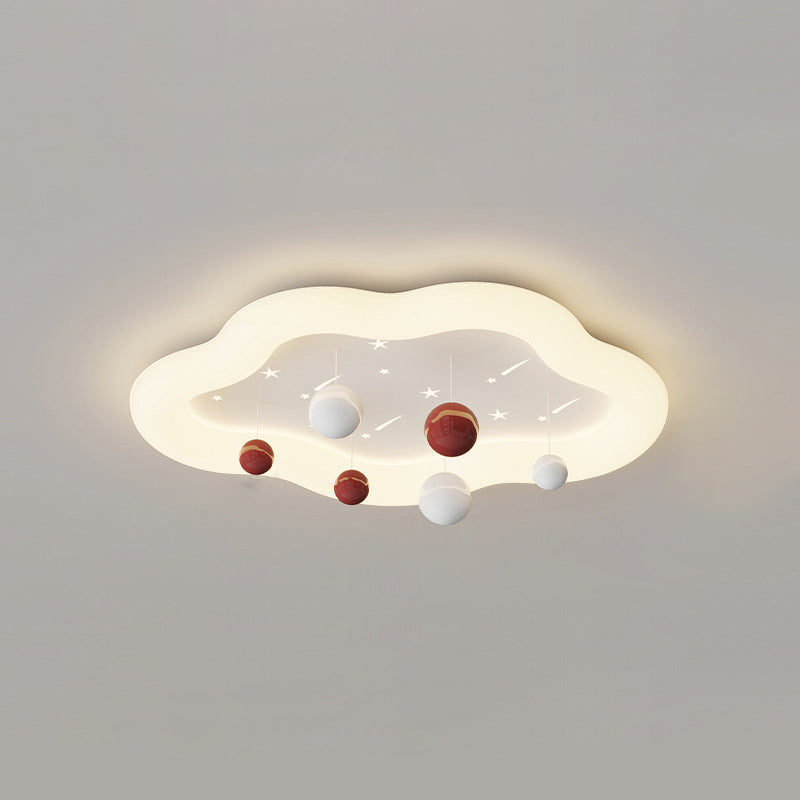 Lumendat Contemporary Nordic Kids Cloud Round Ball Falling Star Iron PE Flush Mount Ceiling Light For Bedroom Lumendat