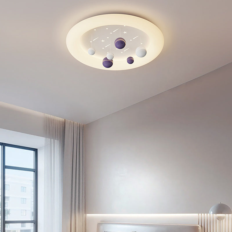 Lumendat Contemporary Nordic Kids Cloud Round Ball Falling Star Iron PE Flush Mount Ceiling Light For Bedroom Lumendat