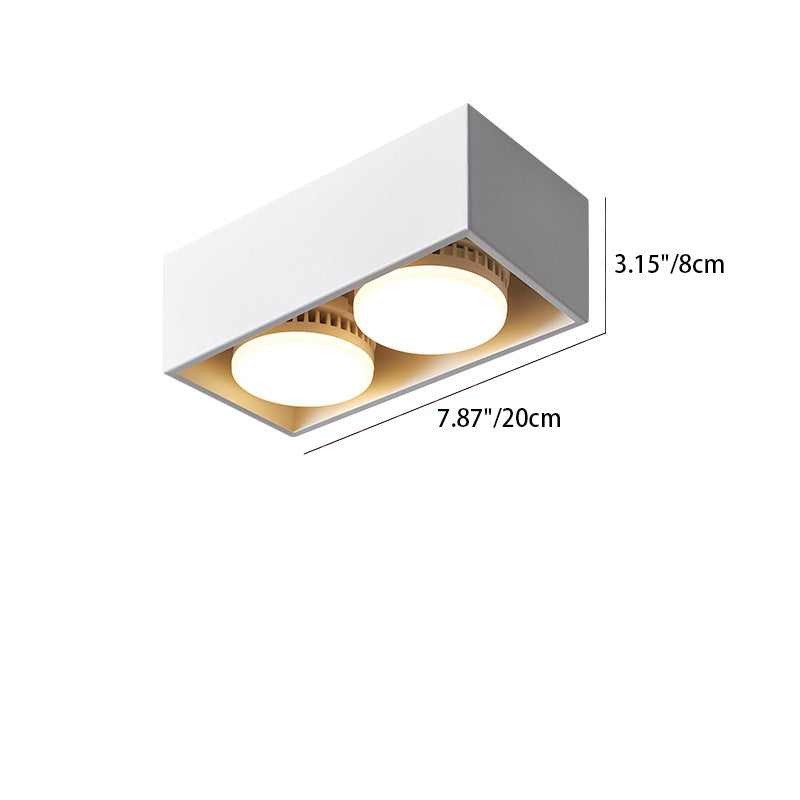 Modern Minimalist Iron Square Downlight Flush Mount Ceiling Light for Living Room