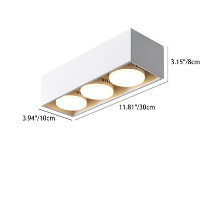 Modern Minimalist Iron Square Downlight Flush Mount Ceiling Light for Living Room