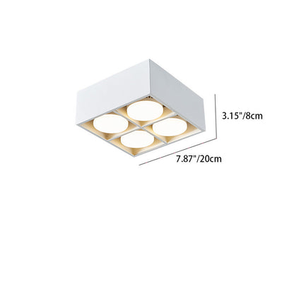 Modern Minimalist Iron Square Downlight Flush Mount Ceiling Light for Living Room
