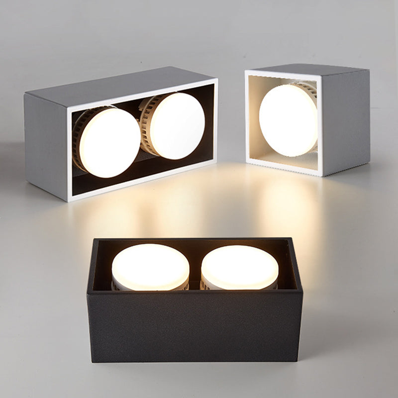 Modern Minimalist Iron Square Downlight Flush Mount Ceiling Light for Living Room
