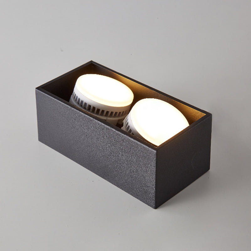 Modern Minimalist Iron Square Downlight Flush Mount Ceiling Light for Living Room