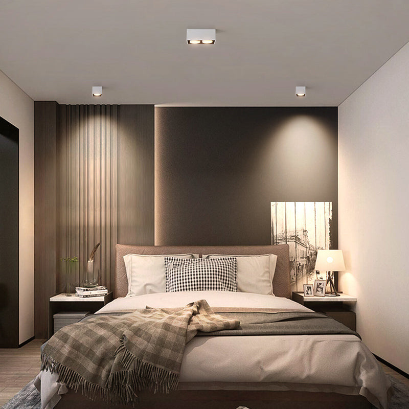 Modern Minimalist Iron Square Downlight Flush Mount Ceiling Light for Living Room
