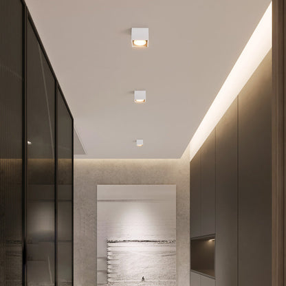 Modern Minimalist Iron Square Downlight Flush Mount Ceiling Light for Living Room