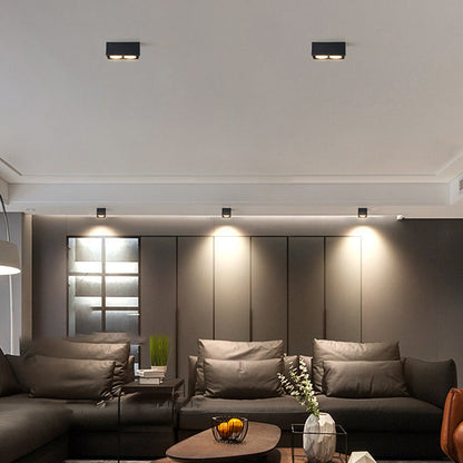 Modern Minimalist Iron Square Downlight Flush Mount Ceiling Light for Living Room