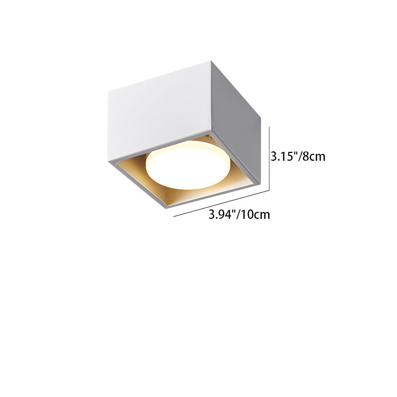Modern Minimalist Iron Square Downlight Flush Mount Ceiling Light for Living Room