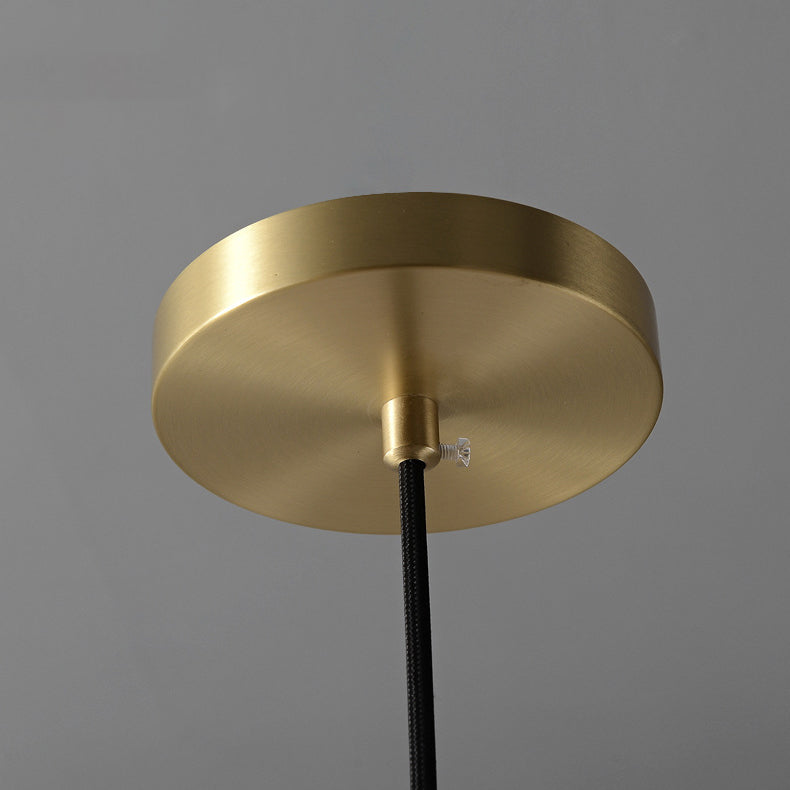 Modern Luxury Copper Glass Flake Petal 1/2 Light Pendant Light for Dining Room