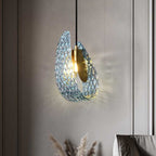 Modern Luxury Copper Glass Flake Petal 1/2 Light Pendant Light for Dining Room BulbSquare