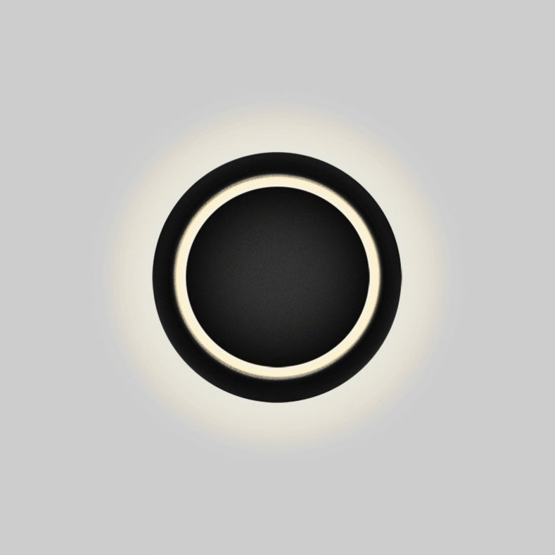 Contemporary Nordic Iron Round Eclipse Rotatable LED Wall Sconce Lamp For Bedside