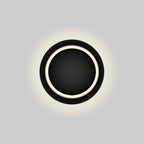 Contemporary Nordic Iron Round Eclipse Rotatable LED Wall Sconce Lamp For Bedside