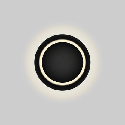 Contemporary Nordic Iron Round Eclipse Rotatable LED Wall Sconce Lamp For Bedside