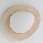 Contemporary Nordic Travertine Plastic Cobblestone Elliptical LED Flush Mount Ceiling Light for Living Room