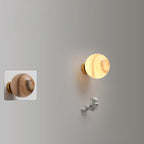 Lumendat Contemporary Nordic Kids Resin Glass Ball Astronaut Lunar Planet 1-Light Wall Sconce Lamp For Bedside Lumendat