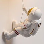 Lumendat Contemporary Nordic Kids Resin Glass Ball Astronaut Lunar Planet 1-Light Wall Sconce Lamp For Bedside Lumendat
