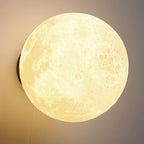 Lumendat Contemporary Nordic Kids Resin Glass Ball Astronaut Lunar Planet 1-Light Wall Sconce Lamp For Bedside Lumendat