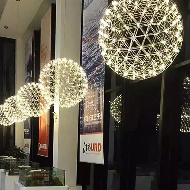 Contemporary Nordic Ball Dandelion Stainless Steel LED Pendant Light for Dining Room Lumendat