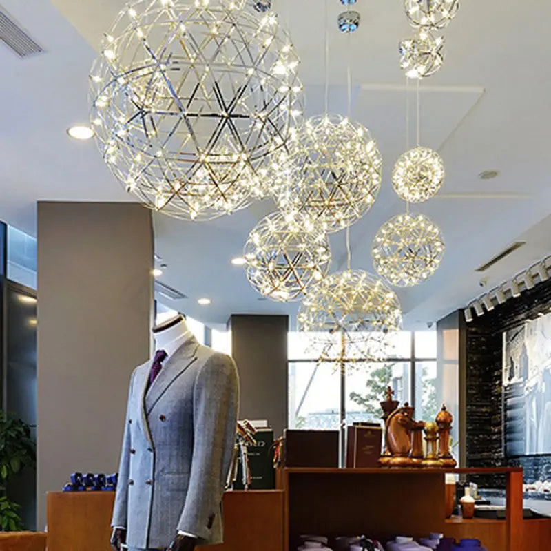 Contemporary Nordic Ball Dandelion Stainless Steel LED Pendant Light for Dining Room Lumendat