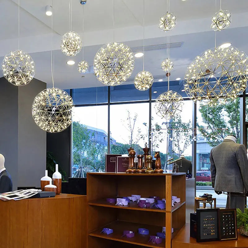 Contemporary Nordic Ball Dandelion Stainless Steel LED Pendant Light for Dining Room Lumendat