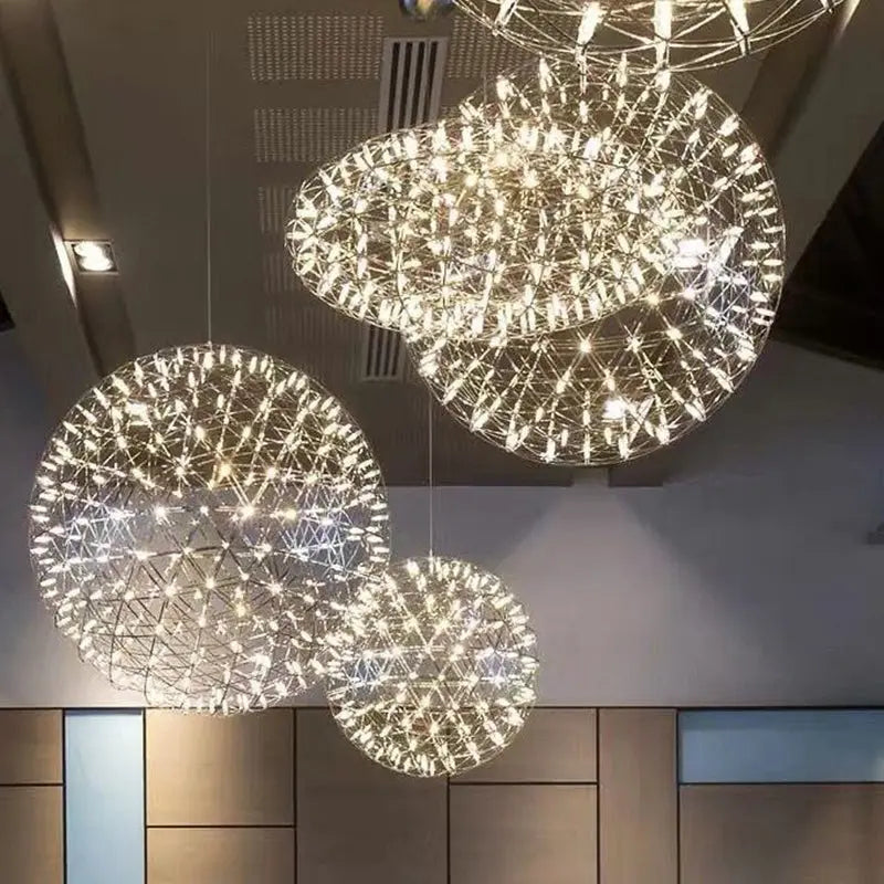 Contemporary Nordic Ball Dandelion Stainless Steel LED Pendant Light for Dining Room Lumendat
