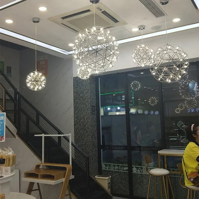 Contemporary Nordic Ball Dandelion Stainless Steel LED Pendant Light for Dining Room Lumendat