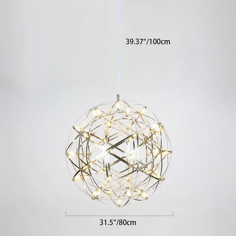 Contemporary Nordic Ball Dandelion Stainless Steel LED Pendant Light for Dining Room Lumendat