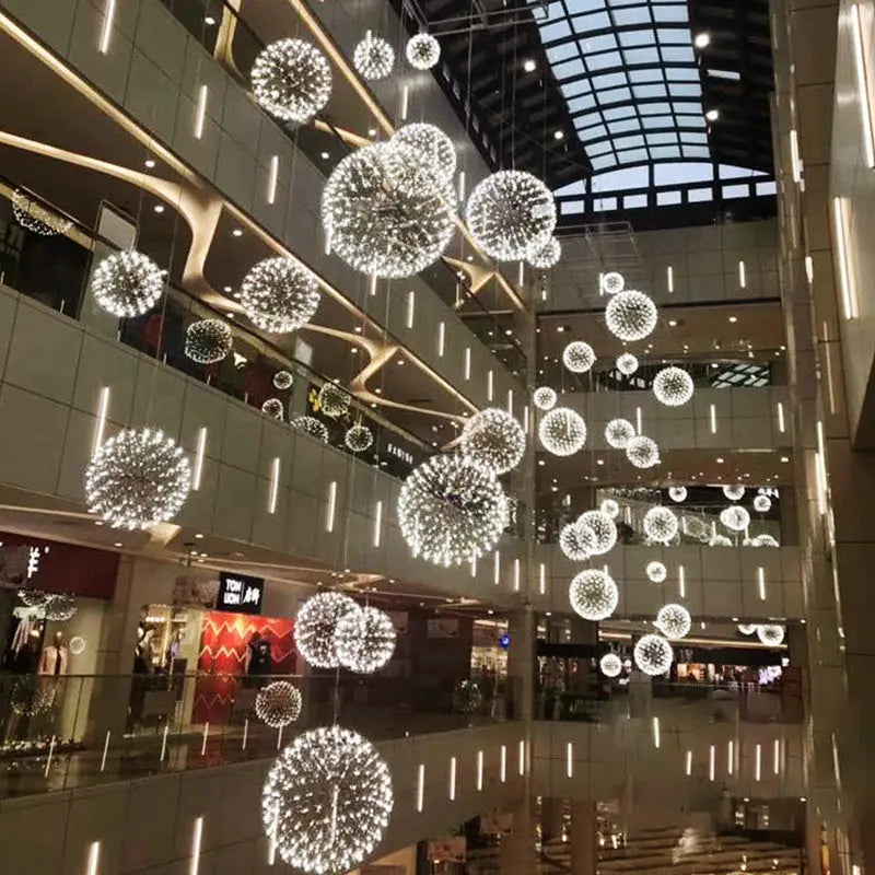 Contemporary Nordic Ball Dandelion Stainless Steel LED Pendant Light for Dining Room Lumendat