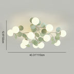Contemporary Nordic Iron Glass PVC Ball Round Pieces 4/6/8/9/12 Light Semi-Flush Mount Ceiling Light For Bedroom Lumendat