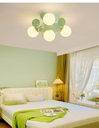 Contemporary Nordic Iron Glass PVC Ball Round Pieces 4/6/8/9/12 Light Semi-Flush Mount Ceiling Light For Bedroom Lumendat