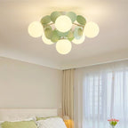 Contemporary Nordic Iron Glass PVC Ball Round Pieces 4/6/8/9/12 Light Semi-Flush Mount Ceiling Light For Bedroom Lumendat