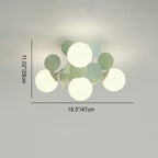 Contemporary Nordic Iron Glass PVC Ball Round Pieces 4/6/8/9/12 Light Semi-Flush Mount Ceiling Light For Bedroom Lumendat