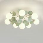 Contemporary Nordic Iron Glass PVC Ball Round Pieces 4/6/8/9/12 Light Semi-Flush Mount Ceiling Light For Bedroom Lumendat