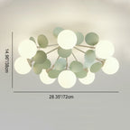 Contemporary Nordic Iron Glass PVC Ball Round Pieces 4/6/8/9/12 Light Semi-Flush Mount Ceiling Light For Bedroom Lumendat