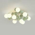 Contemporary Nordic Iron Glass PVC Ball Round Pieces 4/6/8/9/12 Light Semi-Flush Mount Ceiling Light For Bedroom Lumendat