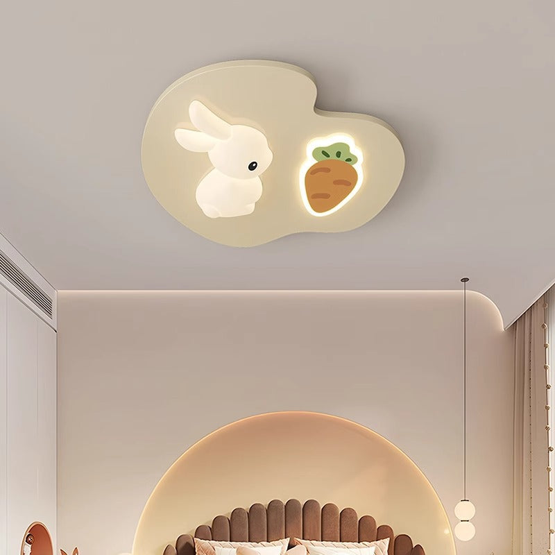 Lumendat Contemporary Creative Kids Rabbit Iron PE LED Flush Mount Ceiling Light For Bedroom Lumendat