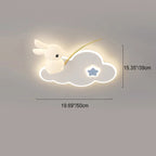 Lumendat Contemporary Creative Kids Rabbit Iron PE LED Flush Mount Ceiling Light For Bedroom Lumendat