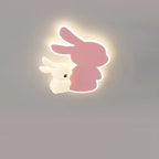 Lumendat Contemporary Creative Kids Rabbit Iron PE LED Flush Mount Ceiling Light For Bedroom Lumendat
