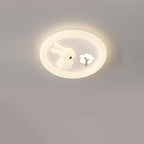 Lumendat Contemporary Creative Kids Rabbit Iron PE LED Flush Mount Ceiling Light For Bedroom Lumendat